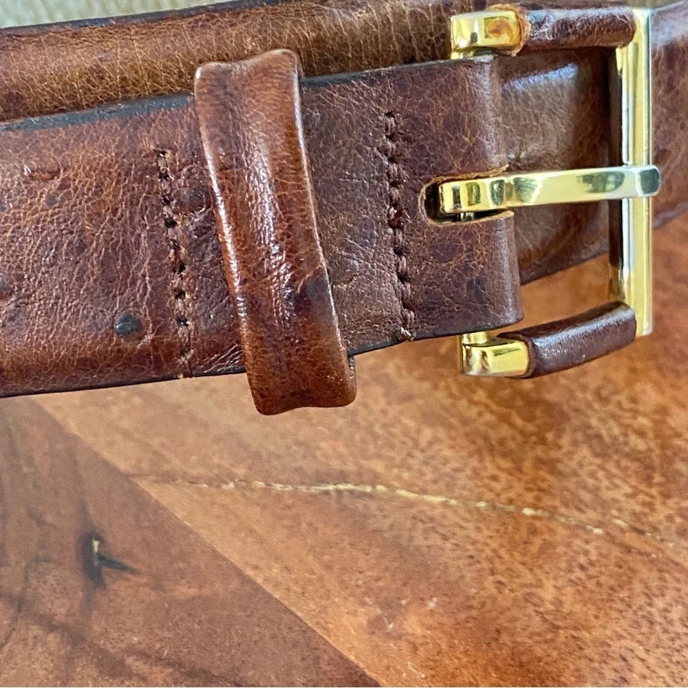 Ostrich Grain Cowhide Belt Made In Canada Size 36 Protocol - Picture 2 of 11